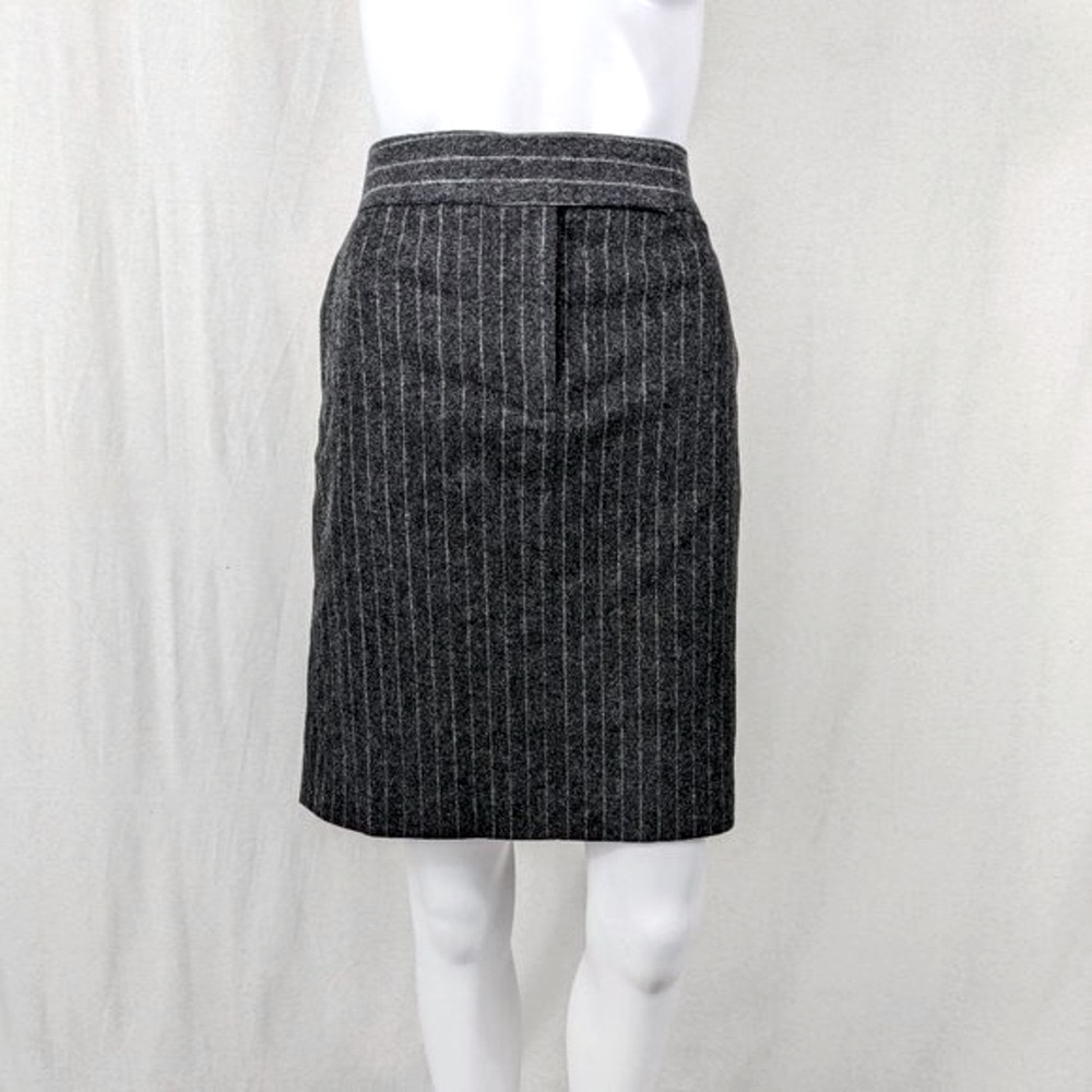 JCREW Wool Pinstripe Skirt In Gray - Size 8